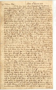 Letter: Boston 14th January 1759