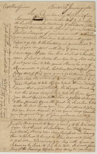 Letter Boston 12th January 1760 P 1